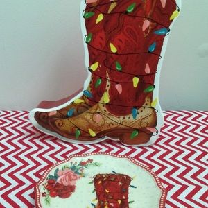 Pioneer Woman Christmas boot/salad plate